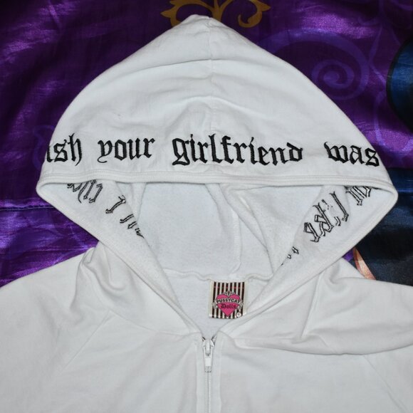 PUSSYCAT DOLLS DON'T CHA WISH HOT LIKE ME HOODIE size SMALL STAINED USED AS IS - Picture 2 of 16